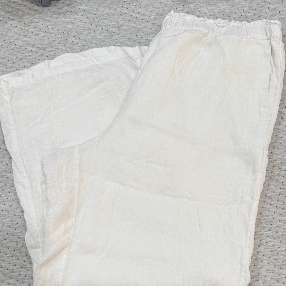 J. Crew White Linen Pull On Pants